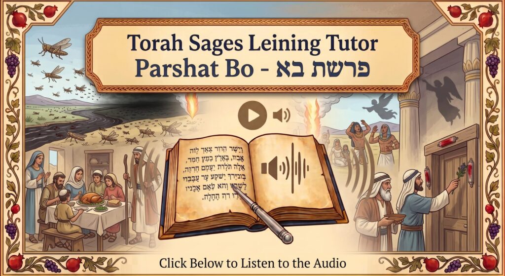 Parshat Bo Torah reading, illustrated