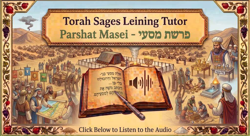 Parshat Masei Torah reading, illustrated