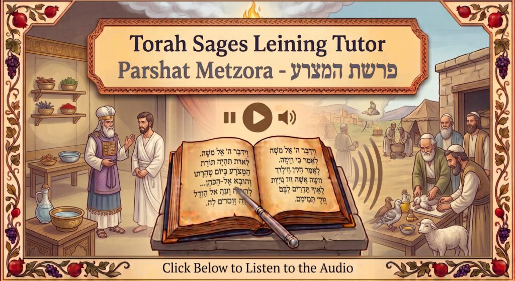 Parshat Metzora Torah reading, illustrated