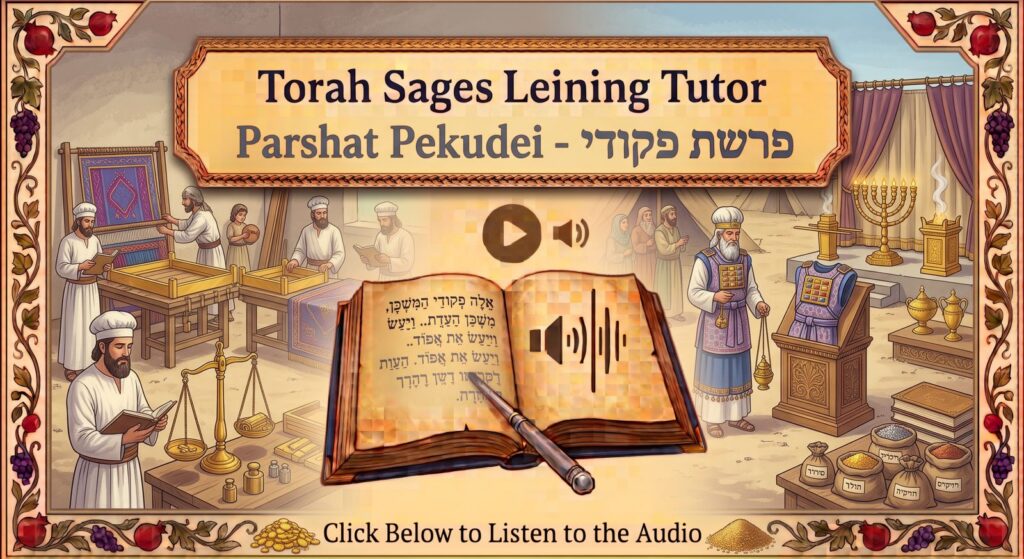 Parshat Pekudei Torah reading, illustrated
