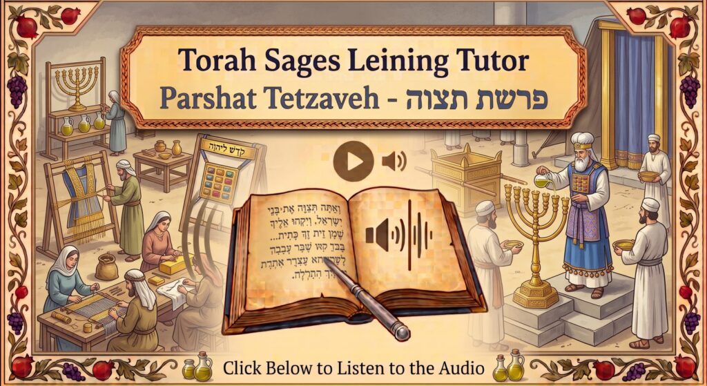 Parshat Tetzaveh Torah reading, illustrated