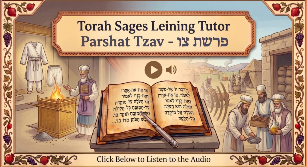 Parshat Tzav Torah reading, illustrated
