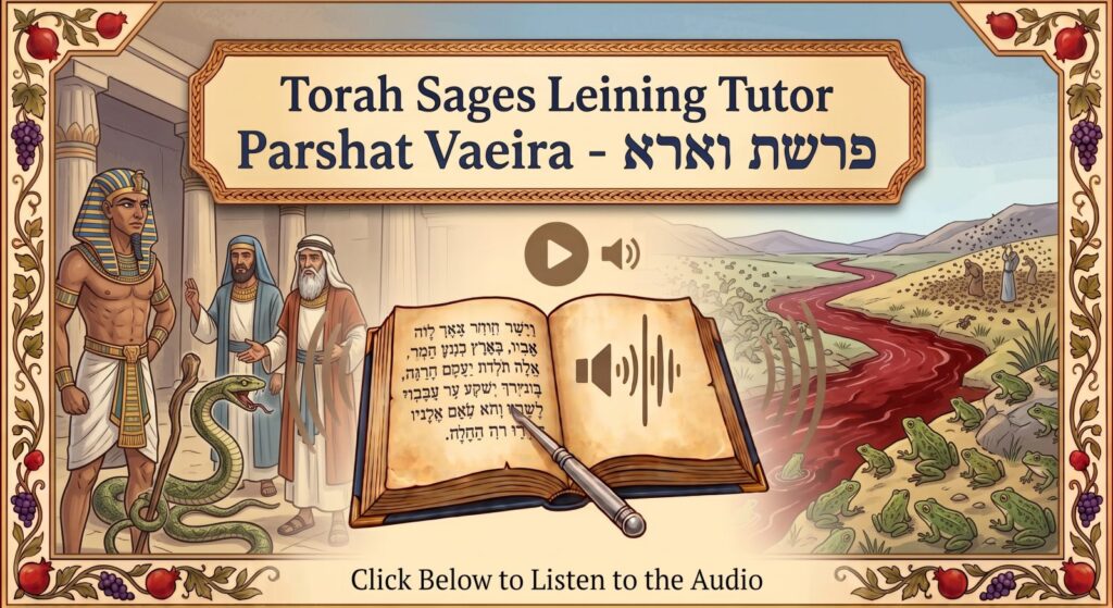 Parshat Vaeira Torah reading, illustrated