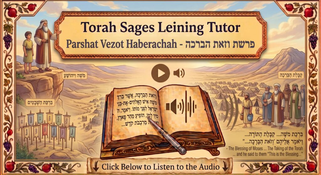 Parshat Vezot Haberachah Torah reading, illustrated